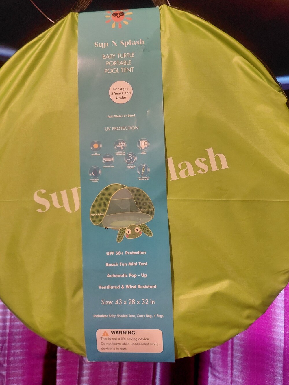 Baby Turtle Portable Pool Tent - Green